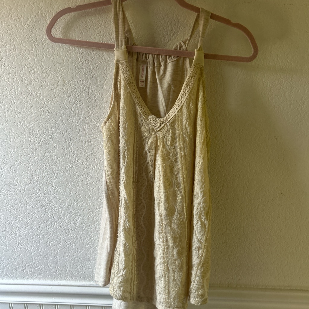 Beautiful Stitched Tank Top With Unique Hand Stitched Collar
